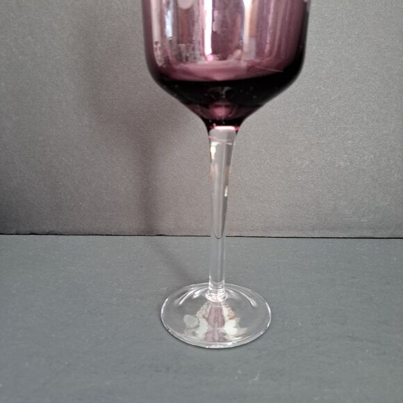 Artland Amethyst Cherry Blossom Wine Glass 8 5/8" Etched Purple Goblet Elegant - Picture 7 of 15